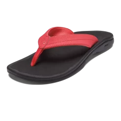OluKai ‘Ohana - Hot Coral / Black -Footwear Fusion Shop 20110 HC40 AMZ Ohana HotCoralBlack