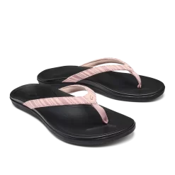 OluKai Ho‘ōpio - Pink Clay / Stripe -Footwear Fusion Shop 20294 QYZP 003 W Hoopio PinkClayStripe